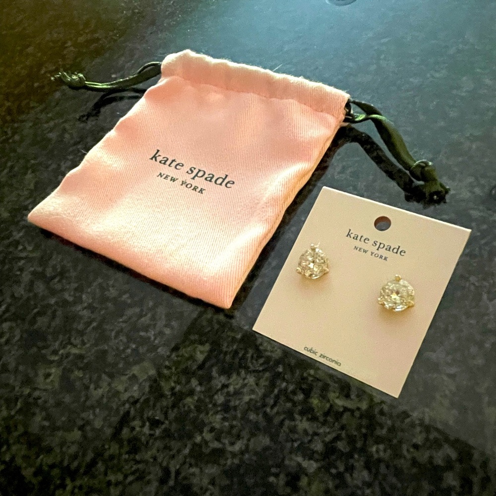 Kate Spade Rise and Shine Stud Earrings Faux Diamond Pierced Earrings NWT